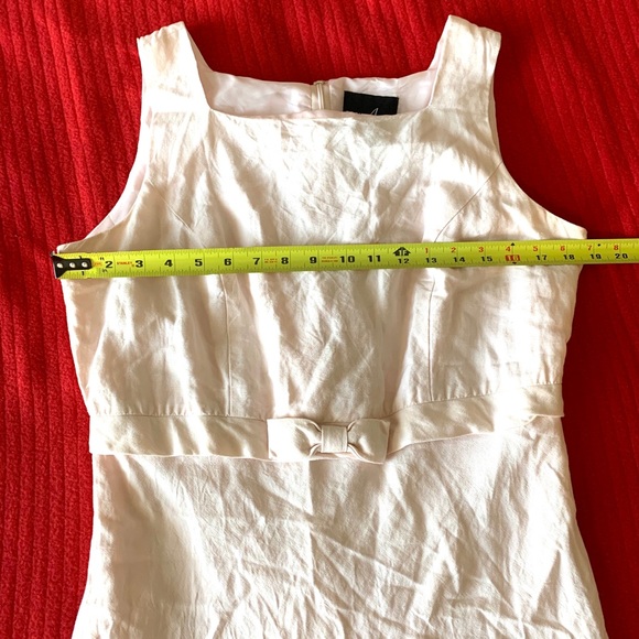 Vintage Pink Linen Midi Dress Size 14 - Picture 11 of 14